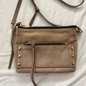 Botkier New York Tan "Warren" City Adjustable Leather Crossbody Strap Bag Purse